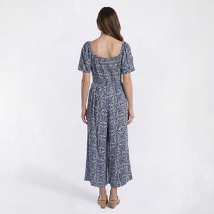 Womens Luxology Short Sleeve Square Neck Medallion Jumpsuit alternate view